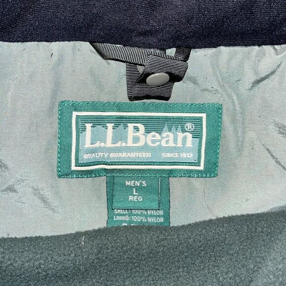L L Bean Outdoors 2 tone green Fleece lined hooded Jacket parka 3 in 1 men’s L - Picture 7 of 9